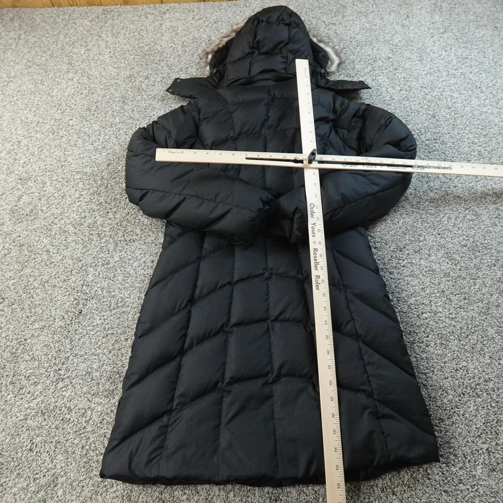 Eddie Bauer Jacket Womens XS Black EB650 Down Puffer Long Parka Trench Coat Hike